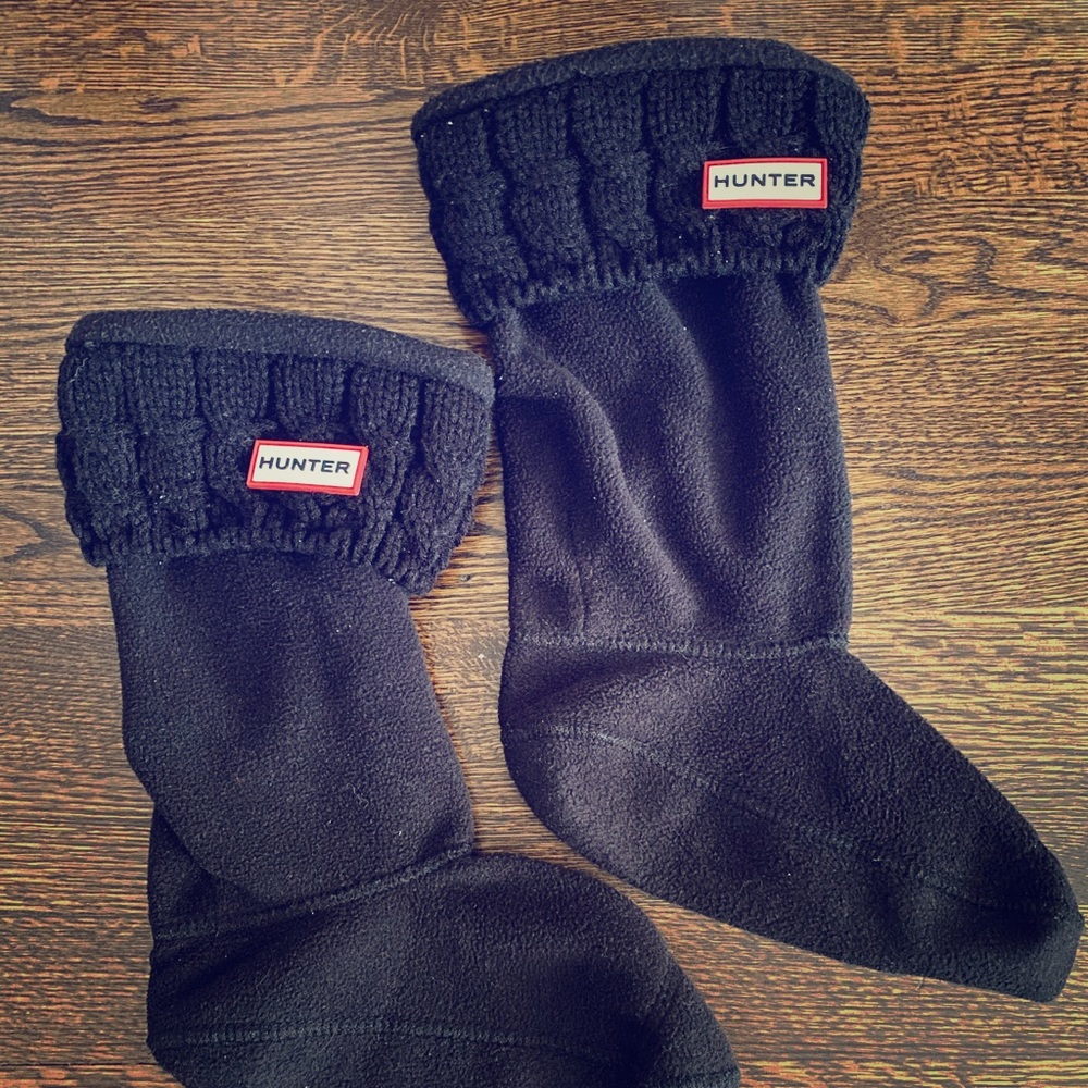 Hunter Cable Cuff Boot Socks Black Size 7US